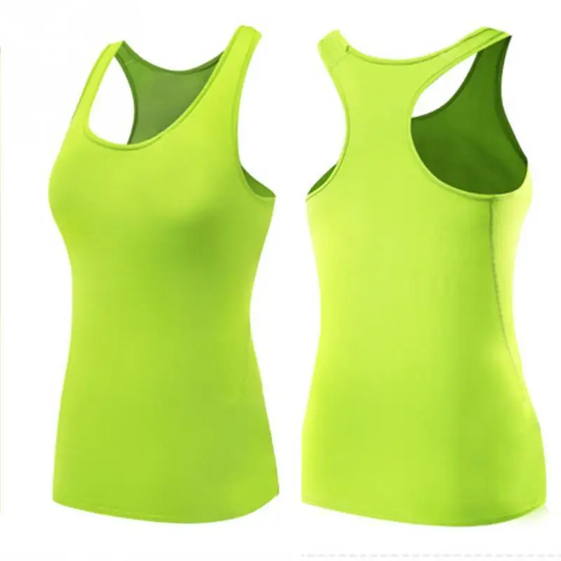 Женская компрессионная быстросохнущая майка без рукавов для йоги Спортивная