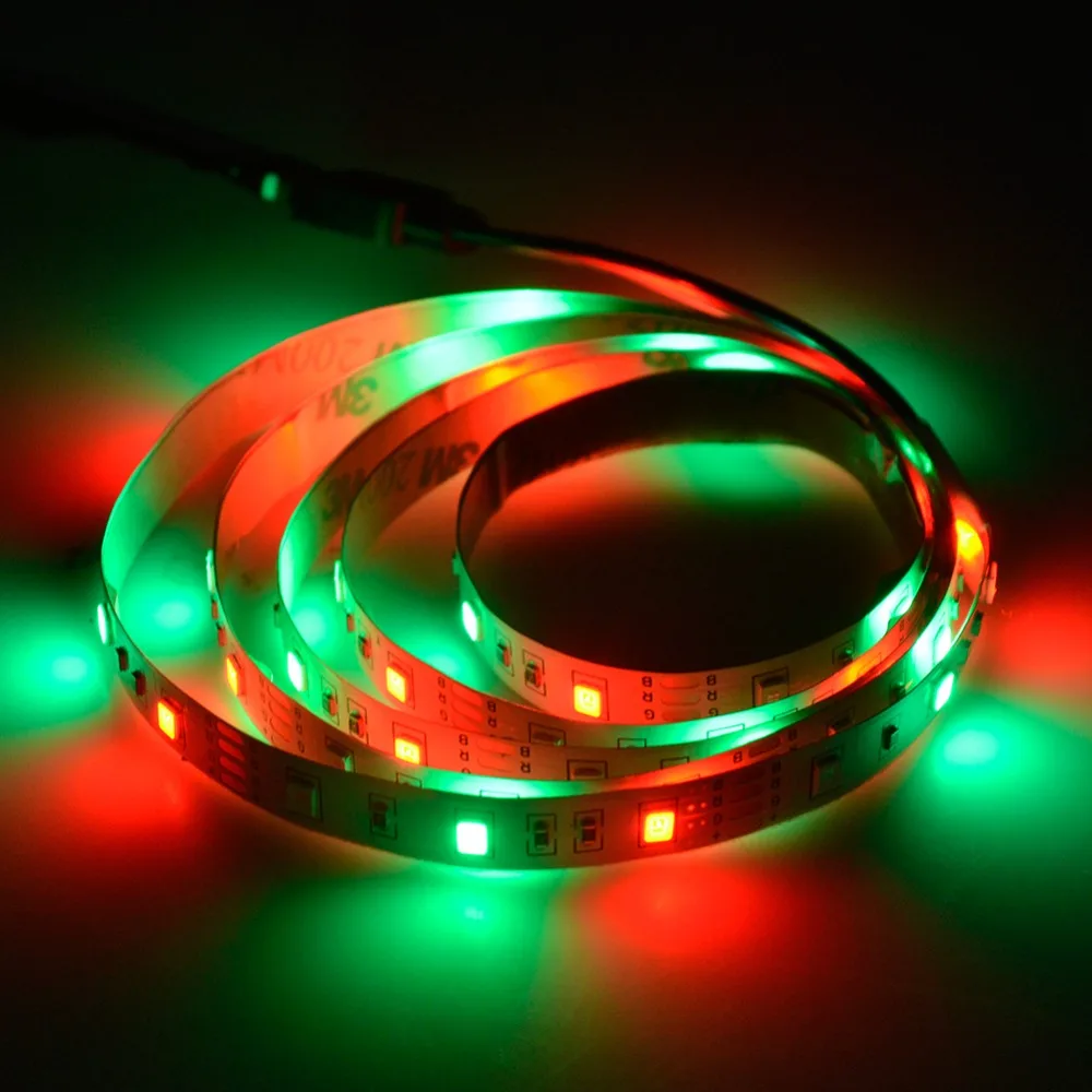 Светодиодный ленточный светильник EeeToo RGB USB 5 В 50 см 1 м 2 3 4 излучающий диод для