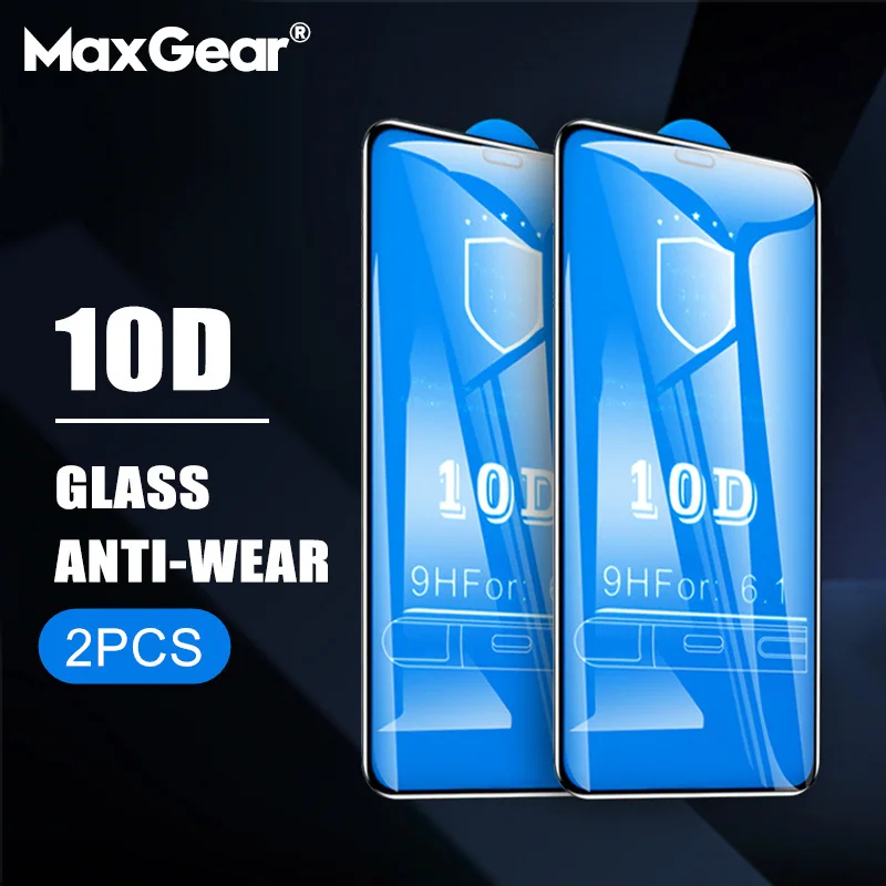 2 шт. 10D защитная пленка из закаленного стекла для iPhone 12 11 Pro 7 8 Plus XR X XS Max стекло Full