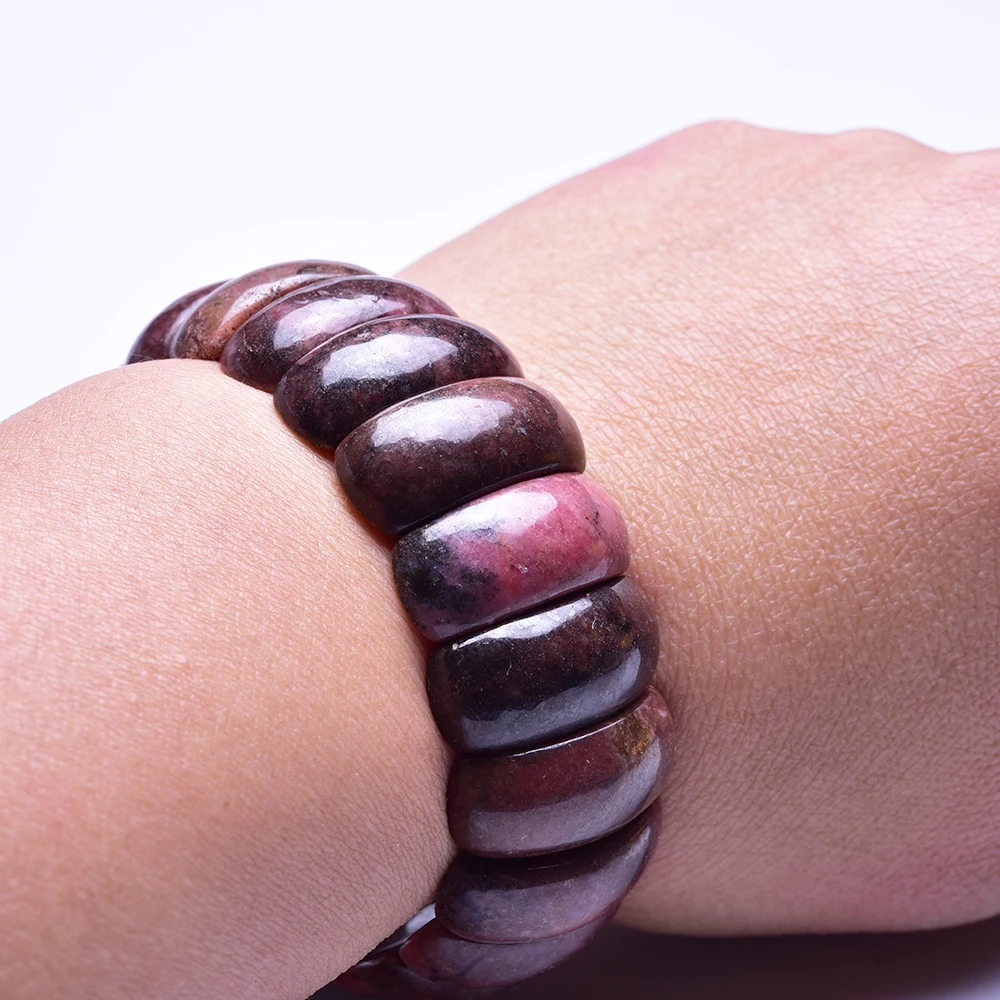 Женские браслеты Asingeloo темно красные из натурального камня с бусинами|Браслеты