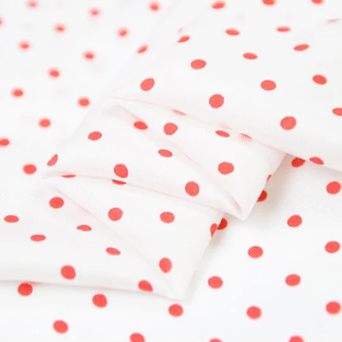 Red polka dot print silk blending cotton fabric twill 14momme 140cm width SCT319 | Дом и сад