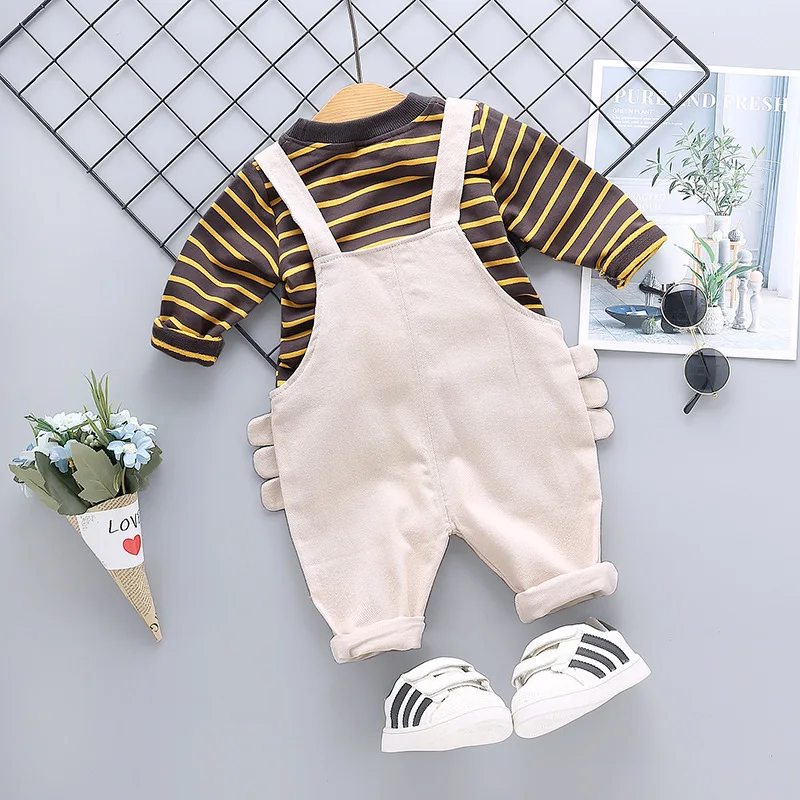 Демисезонная Одежда для маленьких мальчиков и девочек детские полосатые