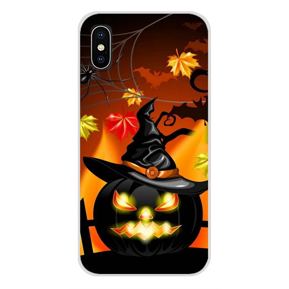 Happy Halloween Fabric Pumpkins Silicone Phone Skin Cover For Samsung Galaxy S4 S5 MINI S6 S7 edge S8 S9 S10 Plus Note 3 4 5 8 9 | Мобильные