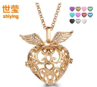 crystal cage beautiful 2 colour Hollow heart chime Ball Necklaces For Harmony Pregnant Women necklace dropshipping SYYF0238 | Украшения и