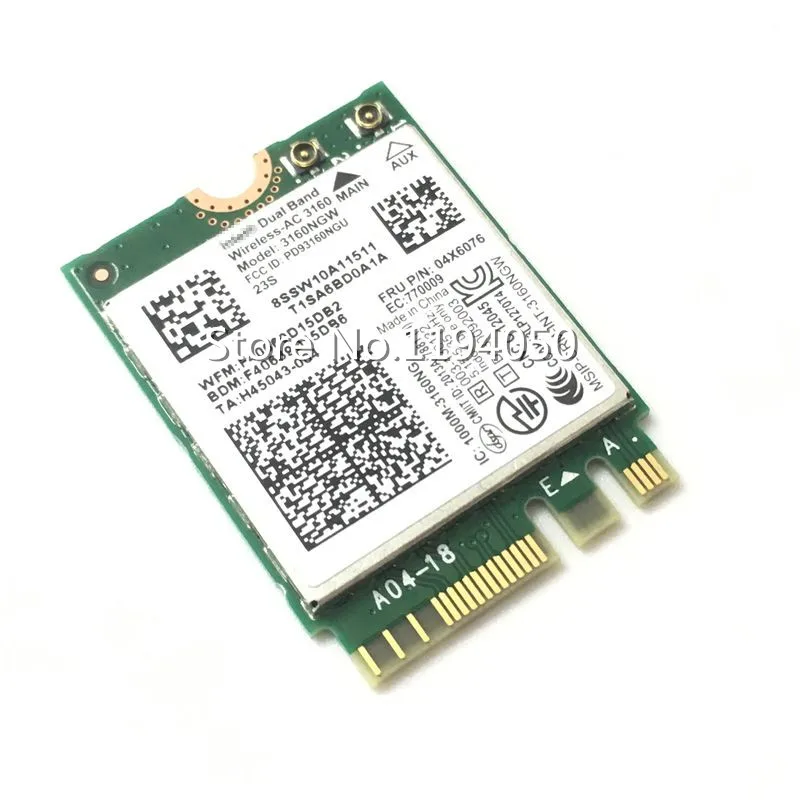 Двухдиапазонная Беспроводная AC 3160 802.11a/b/g/n/ac + BT 4 0 WiFi карта для Lenov o Y40 Y50 E10 30 Y70 FRU