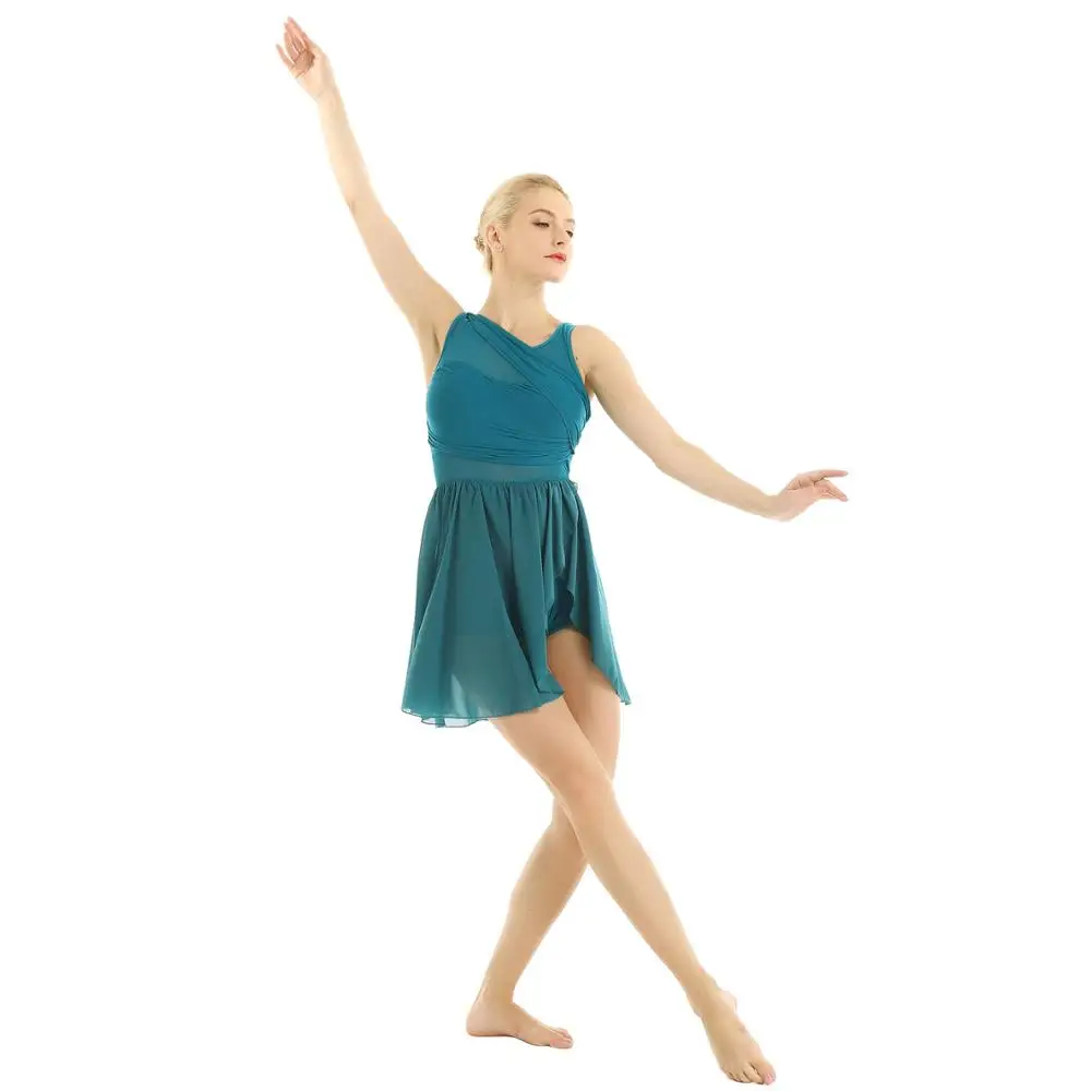 Балетное танцевальное платье для взрослых женщин без рукавов танцевальные