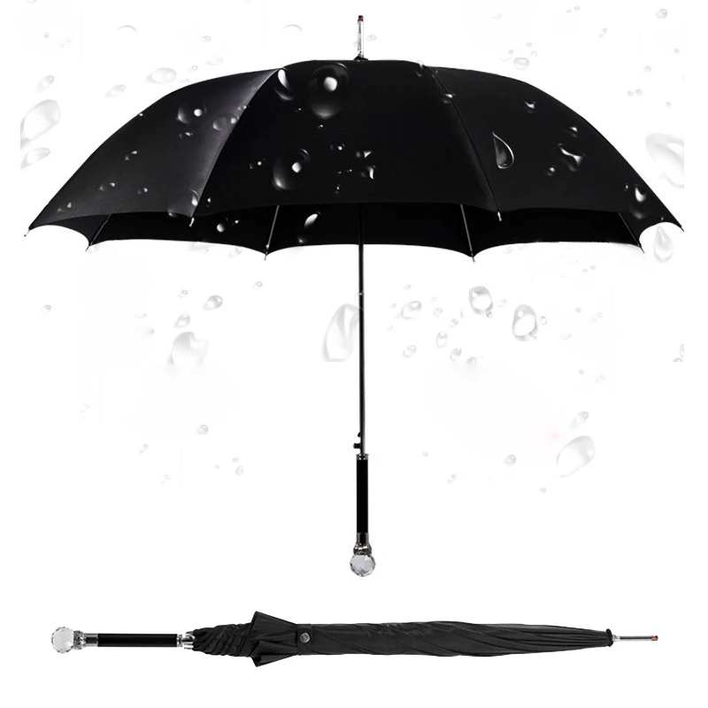 Зонт мужской с длинной ручкой креативный зонтик хрустальным шариком защита от