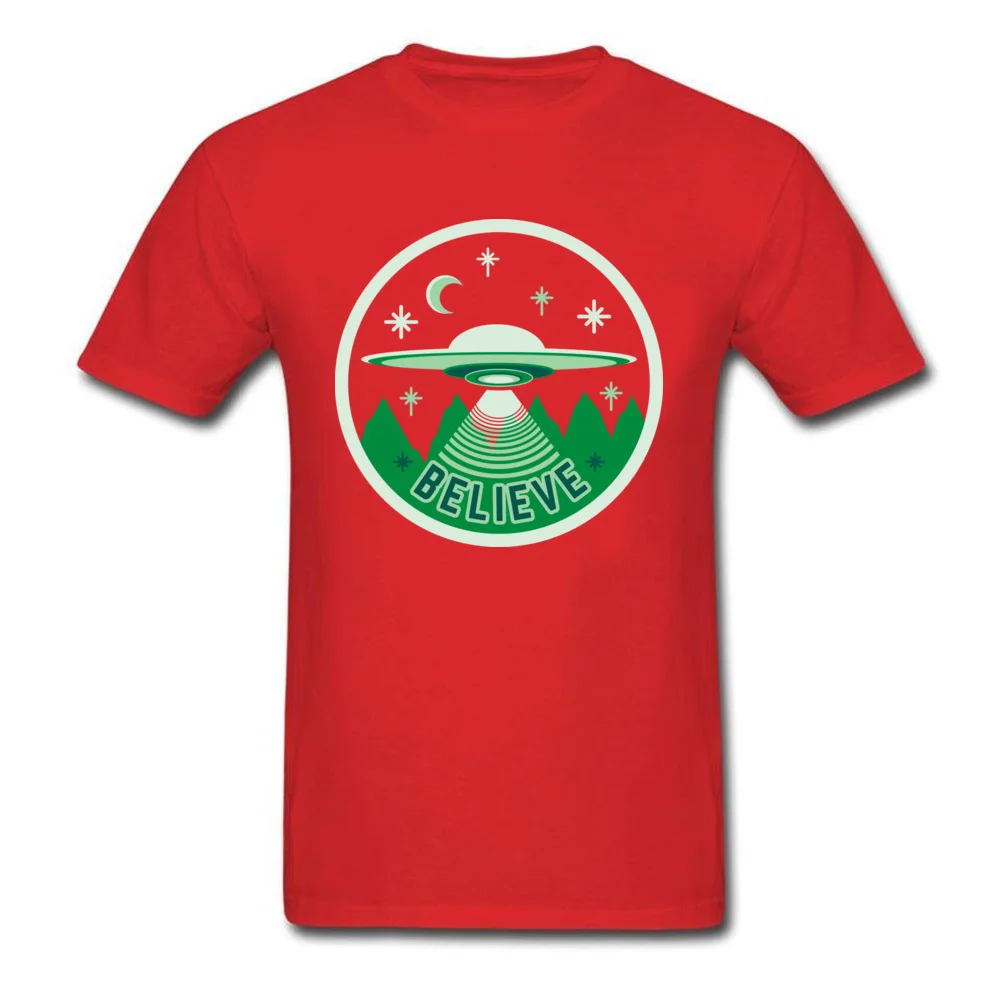 2018 Believe UFO Мужская футболка с рисунком из мультфильма Alien Mountain 100% хлопковая