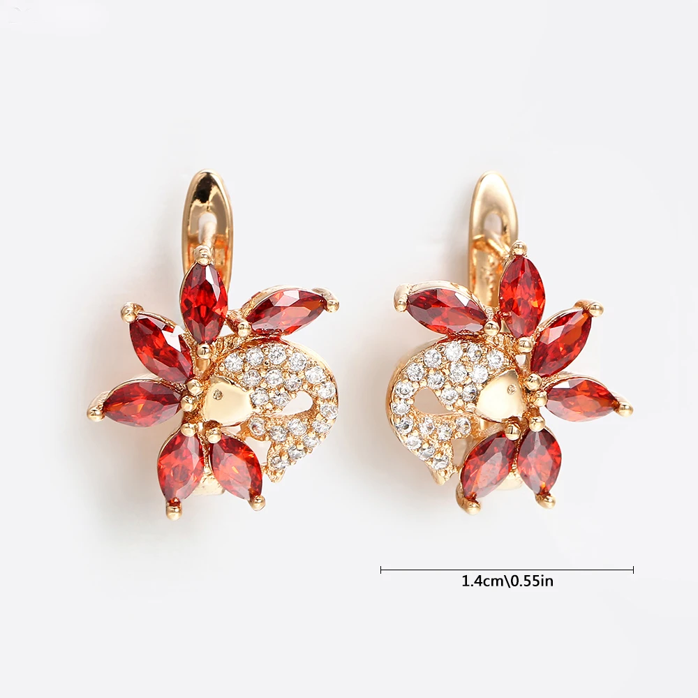 Серьги Свадебная вечеринка бижутерия в стиле хип хоп циркониевые красные