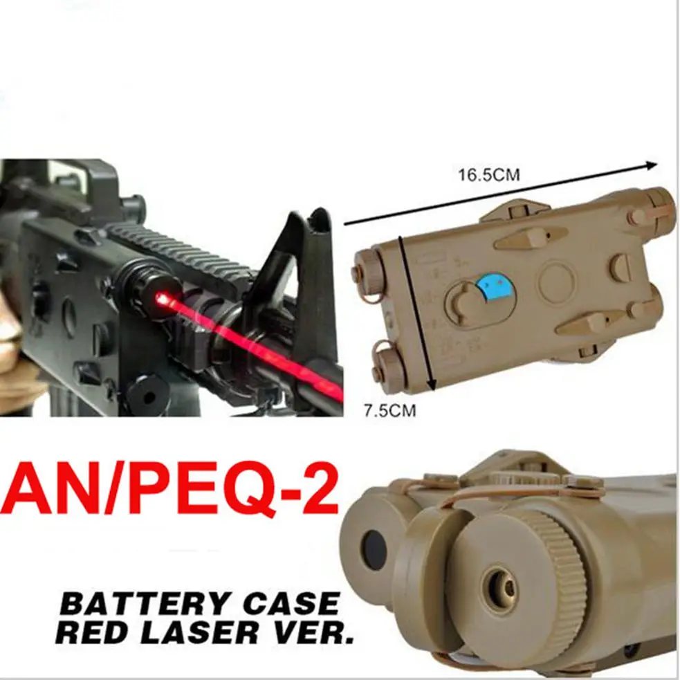 Тактический Airsoft AN/PEQ 2 Батарея чехол красный лазерный версия без функции PEQ