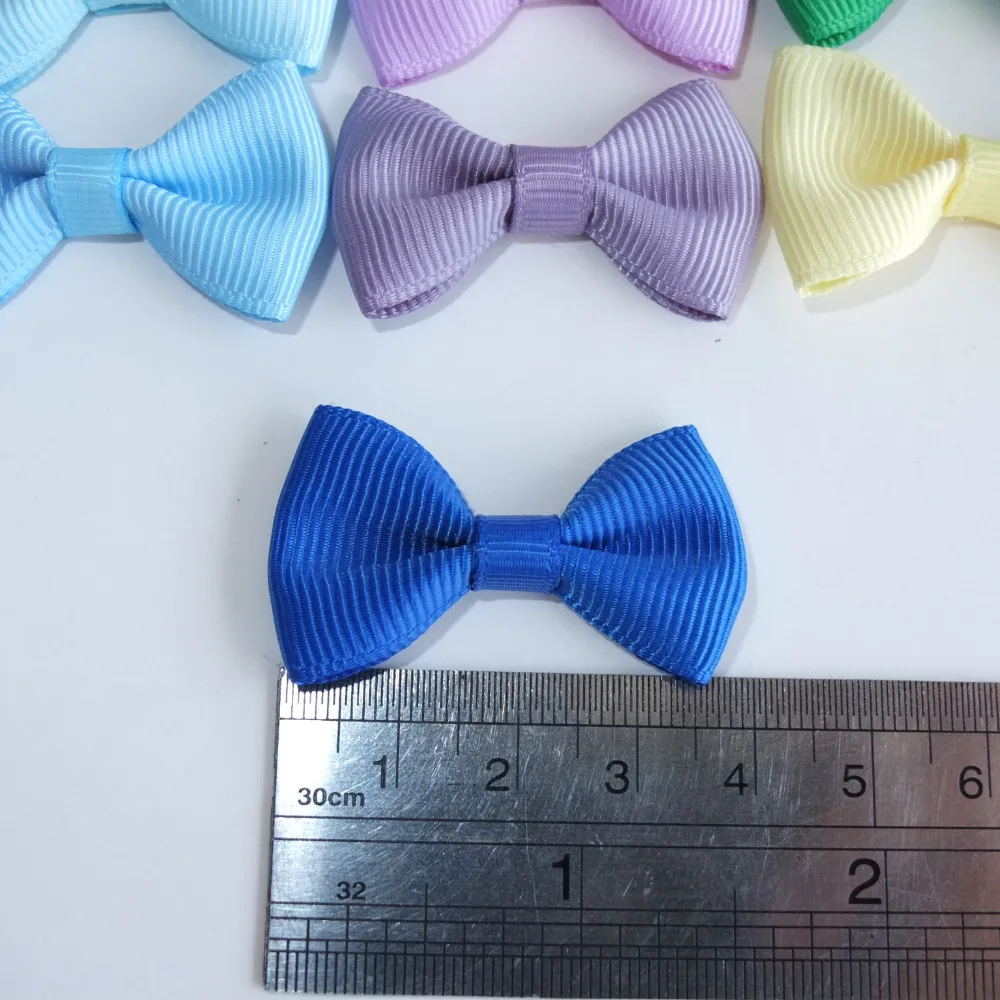 Мини Луки без зажимов DIY для Головные уборы волосы лук заколки питания 1.5 дюймов Grosgrain Луки аксессуары для одежды 40 шт./лот