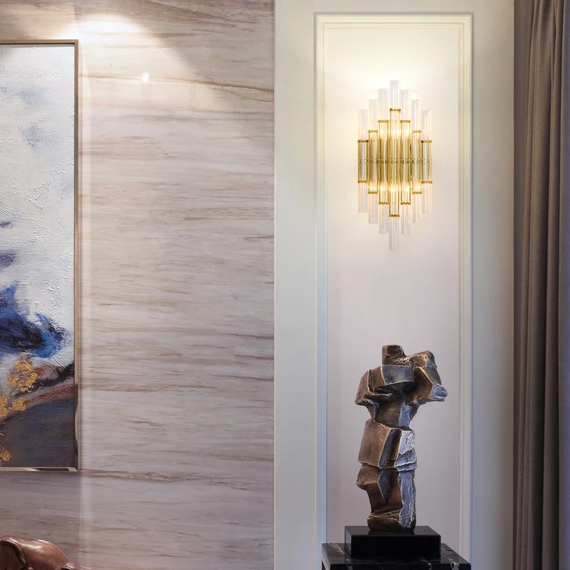 Новые классические настенные светильники скандинавский хрустальный стеклянный