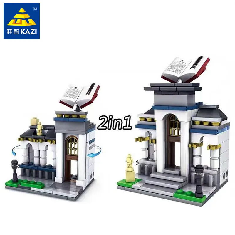 

KAZI 133pcs/set Library Building Blocks Toys for Children Birthday Gifts Kids Educational Construction Blocks DIY Bricks Kit