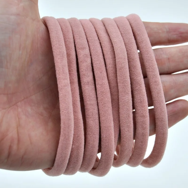 mauve 50 шт./лот, эластичная тонкая нейлоновая повязка на голову, мягкая бесследная Детская повязка на голову, аксессуары для волос, сделай сам, крафт Queenbaby - Цвет: mauve