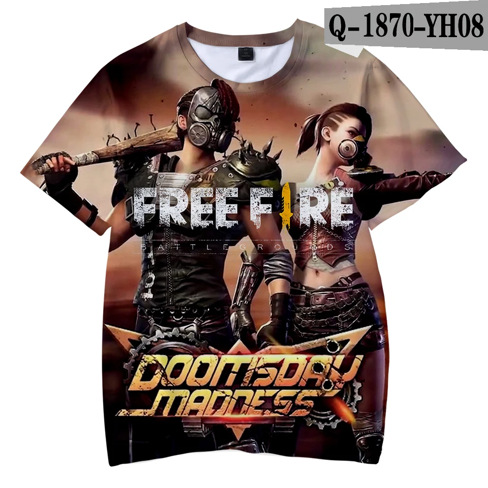 Популярные детские летние крутые футболки с 3D принтом игры Free Fire, г. Модные уличные футболки с короткими рукавами, Повседневные детские футболки - Цвет: Q1870-YH08