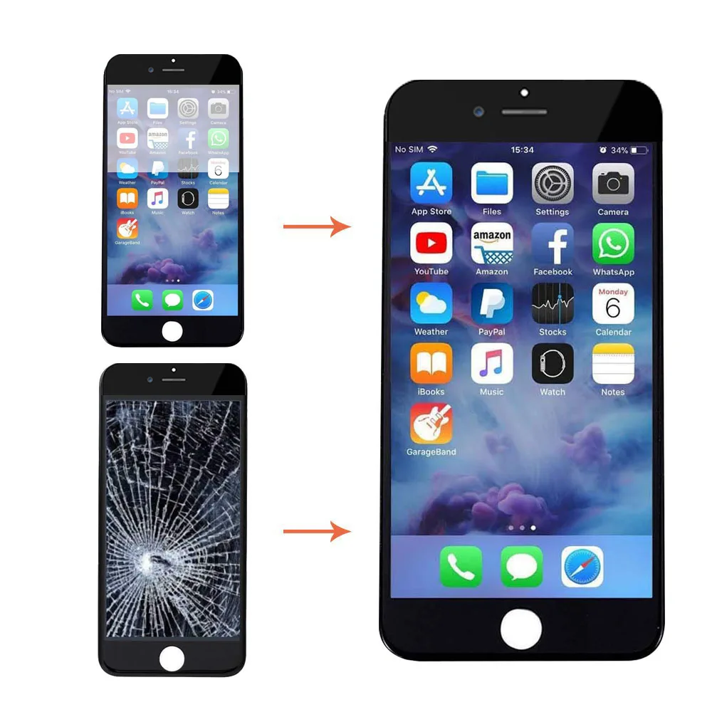 Для iphone 7 LCD Plus 8 дисплей 4 дюймов 5 3D кодирующий преобразователь сенсорного экрана