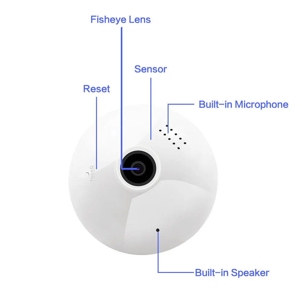 Ламповый светильник SDETER, беспроводная ip-камера 1080 P, Wifi, 360 градусов, камера видеонаблюдения, панорамная, рыбий глаз, лампа ночного видения, мини-камера