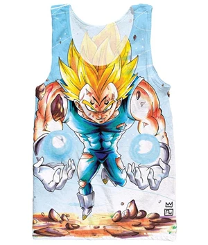 Классический Аниме Dragon Ball Z Модные топы на бретелях хипстер 3D жилет Вегета/Гоку/Буу цифровая печать harajuku повседневные топы на бретелях - Цвет: 3