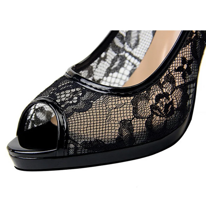 Женские туфли-лодочки с открытым носком Туфли на толстой резиновой подошве