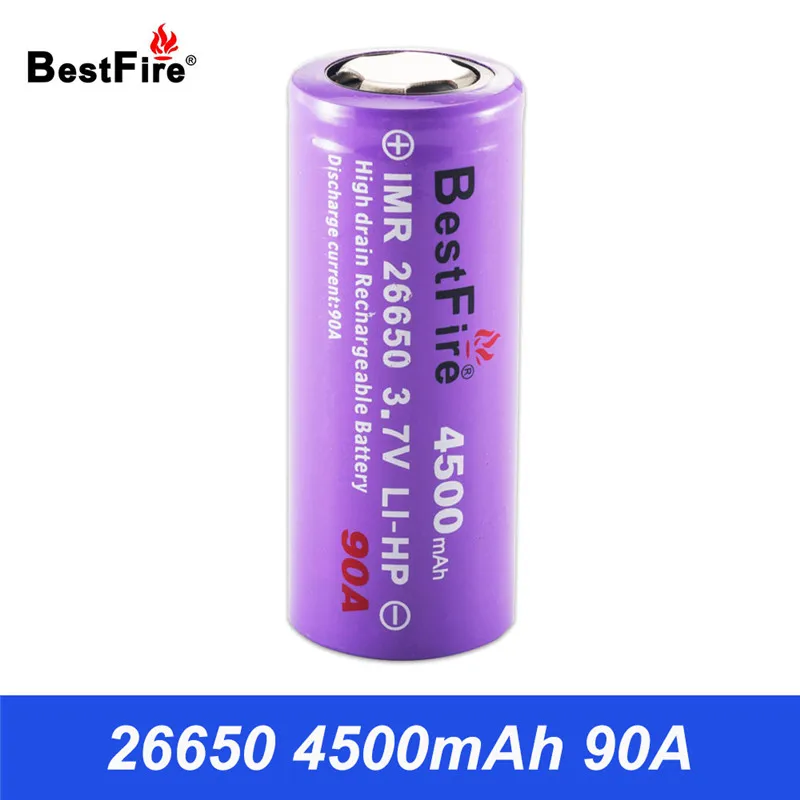 26650 литий-ионная аккумуляторная батарея 3 7 V литиевая IMR 4500mAh 90A для светодиодного