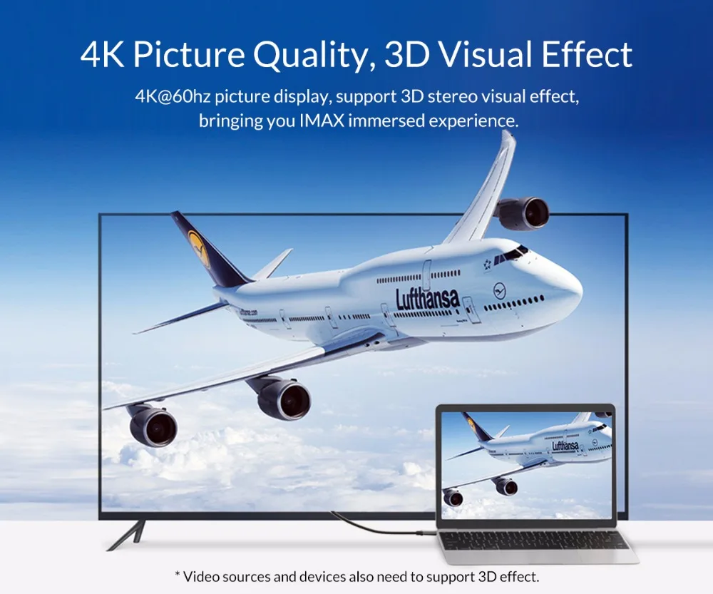 ORICO 4K 3D type-C к HDMI HD кабель-адаптер USB C к HDMI экранный преобразователь кабель для мобильного телефона ноутбука huawei Mate10 samsung