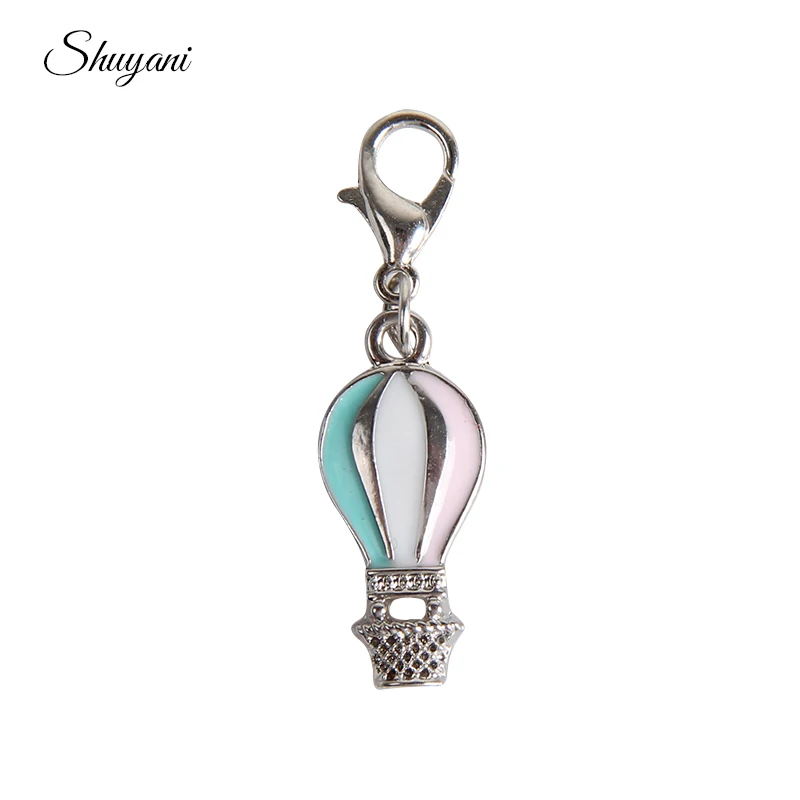 23*10mm Hot Air Balloon Charms Pendant Enamel Alloy Floating fit Necklaces Bracelets DIY Jewelry Accessories | Украшения и