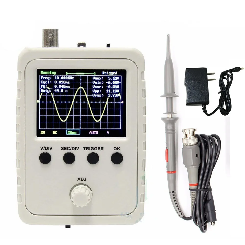Новый Собранный цифровой осциллограф DSO150 с щупом P6020 9 в 1 а адаптер