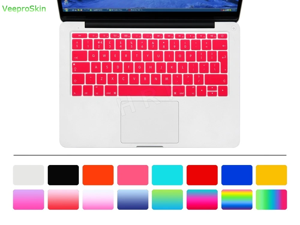 Для Mac New Pro 13 &quotA1708 (2016 версия без сенсорной панели) EU/UK Английский силиконовый