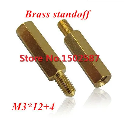 

200 Pieces M3*12+4 Brass Hex Standoff Spacer M3 Male x M3 Female-12mm