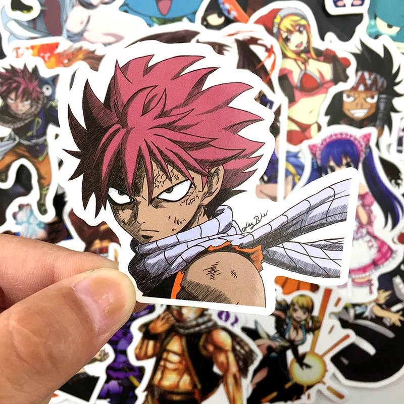 50 шт./лот, японское аниме, Fairy Tail ПВХ, водостойкая наклейка для мотоцикла, чемодана, ноутбука, скейтборда, багажа, ноутбука, скутера