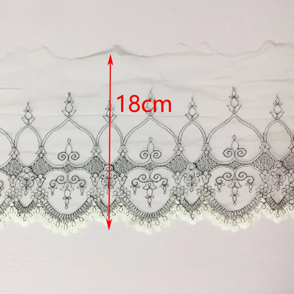18 см Ширина Винтаж вышитые ткани кружевной отделкой платье Шторы Швейные DIY