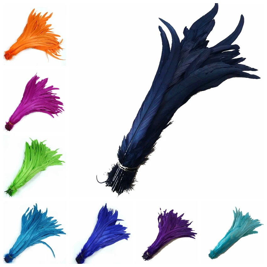 Оптовая продажа 500 шт 30 35 см светло фиолетовый петух хвост перья для украшения