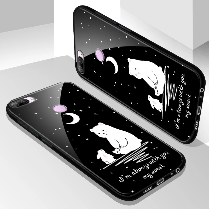 Чехол из закаленного стекла для Huawei Honor 10, чехол с рисунком из мультфильма, закаленное стекло, Защитная крышка для Huawei Honor 9 Lite Mate 10 Lite, чехол