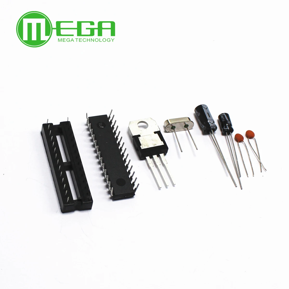 1 Набор ATMEGA328P PU без загрузчика + DIP разъем и набор кристаллов 16 МГц для