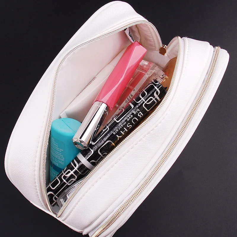BagINBAG модная двухслойная косметичка из искусственной кожи органайзер с белой