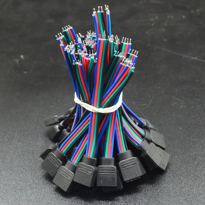 10 шт./лот 10 см 4Pin провод Мужской Разъем аксессуары для освещения 5050/3528 RGB светодиодные ленты