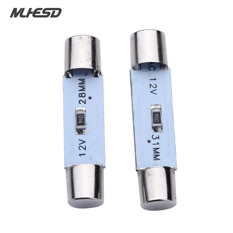 100 шт. Festoon Dome T6.3 28 мм 31 светодиодный SMD 5050 Светодиодная лампа 3smd