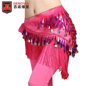 Женский набедренный платок для танца живота, треугольный платок с кисточками и блестками, пояс для танца живота