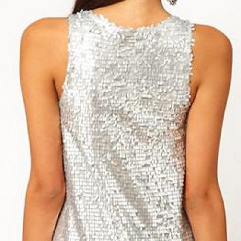 

New Jazz Dance Costumes Women Silver Bling Sequin Dress Hip Hop Dance Costume Bar Dj Female Singer Costume Stage Outfit DQS1798
