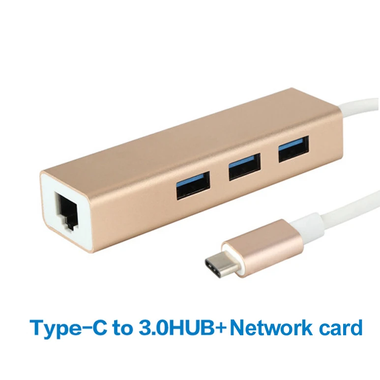 3 порта USB 3,0 концентратор USB 3,1 type-C штекер для 10/100/1000 Мбит/с Gigabit Ethernet LAN сетевая карта RJ45 адаптер для Macbook