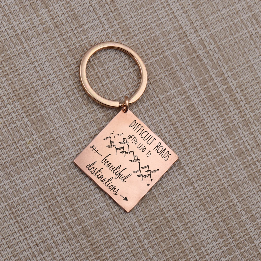 Брелок для ключей с дорогами и красивым местом назначения мотивирующая