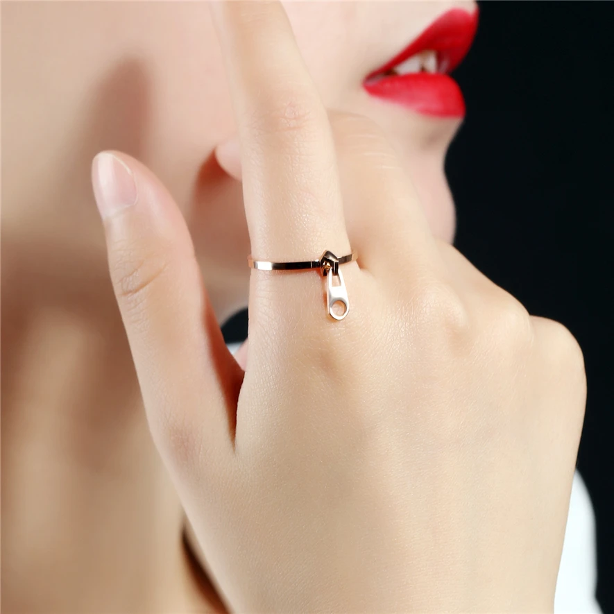 2018 New Arrivals Zipper Rings For Women Men Jewelry Cheap Fashion Titanium Stainless Steel Engagement Ring Bague Femme Vintage | Украшения