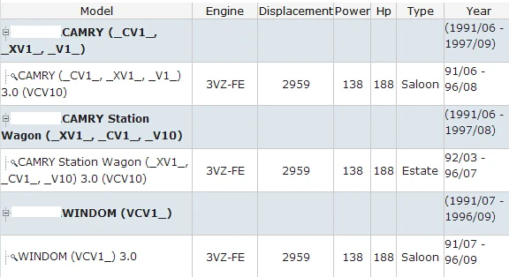 Комплект кабелей зажигания OEM 90919-21607 для T-3VZ-FE CAMRY универсал WINDOM