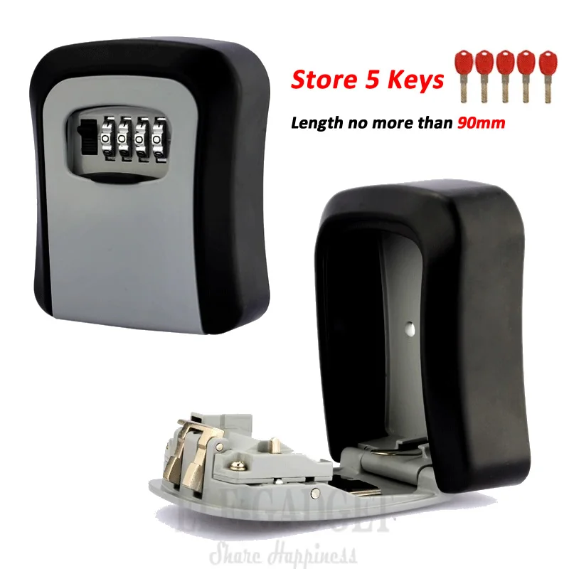 5/Color Wall Mounted Key Hidden Safe Storage Box Password 4-Digital Combination Lock Metal Secret For Home Villa Caravan |