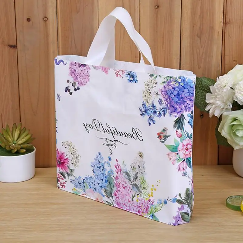 Плотная пластиковая сумка для переноски с цветочным рисунком 50 шт. Подарочный