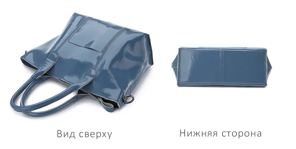 Realer женские сумки из мягкой лакированной кожи с короткими ручками сумка на плечо высокого качества для женщин сумка через плечо с карманами дамы