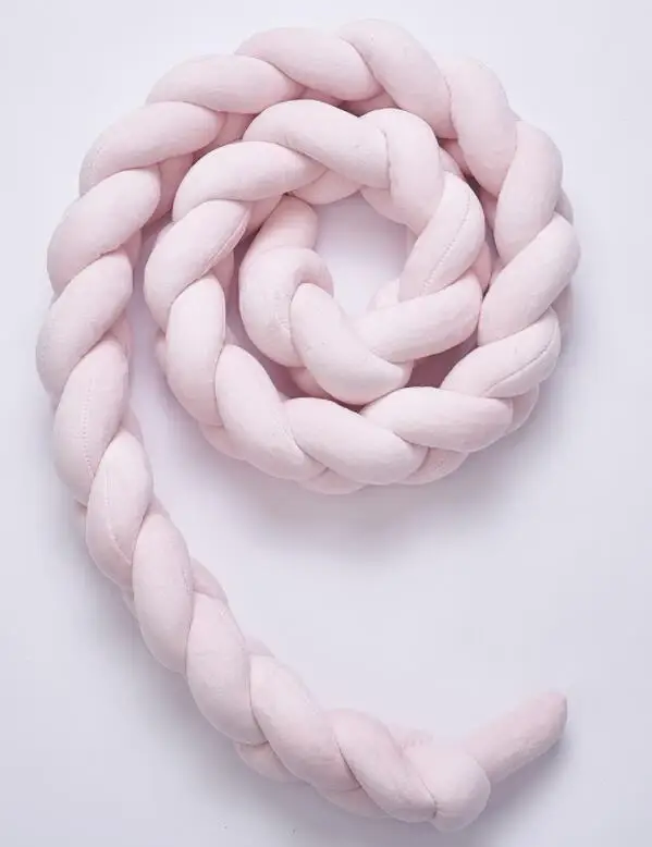 pink Тканевая полоска с узелком, шар, бампер для новорожденных, длинная плетеная подушка, детская кровать, бампер в кроватку, декор для детской комнаты, плюшевая игрушка WD001 - Цвет: pink