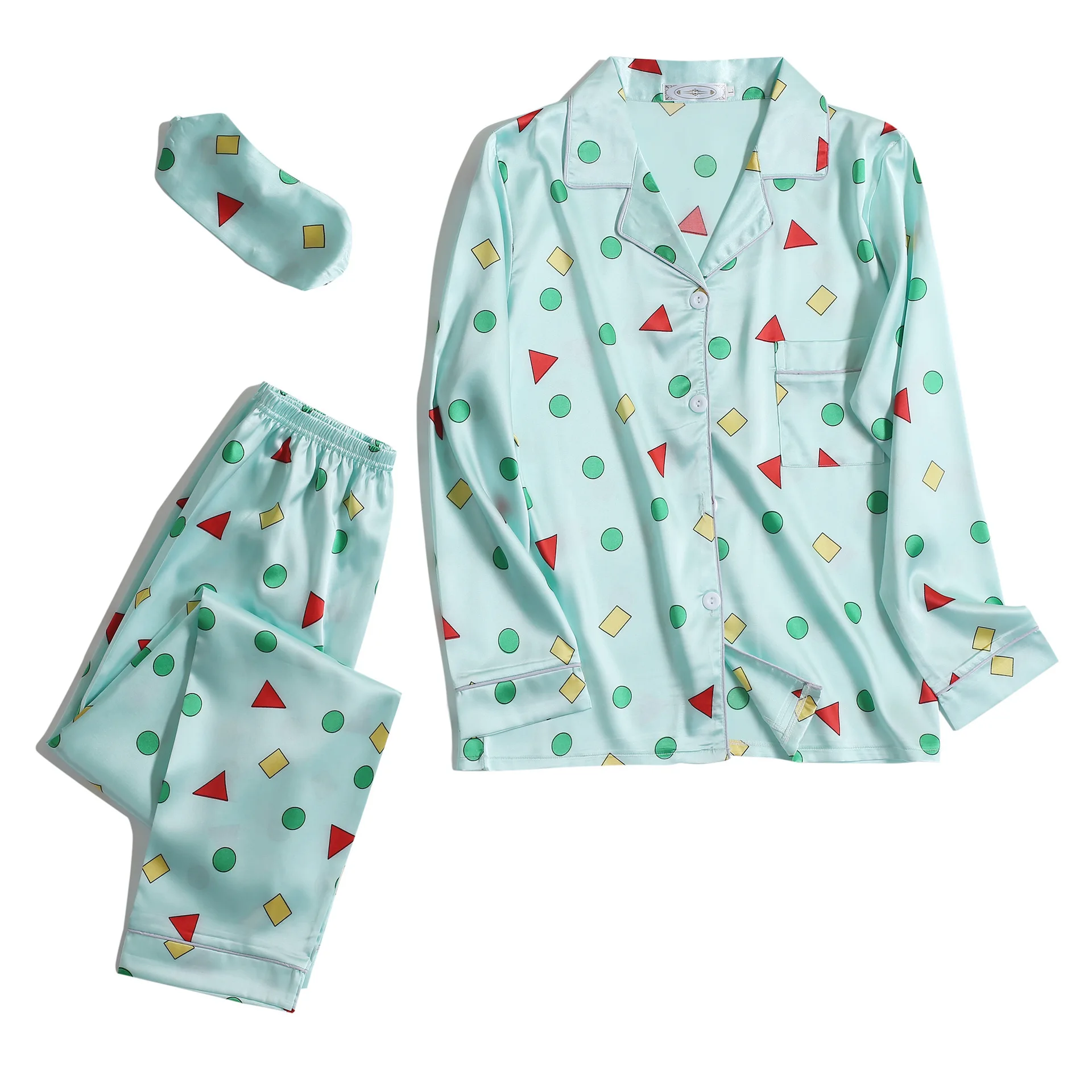 Женские пижамы больших размеров летние женские атласные шелковые с длинным