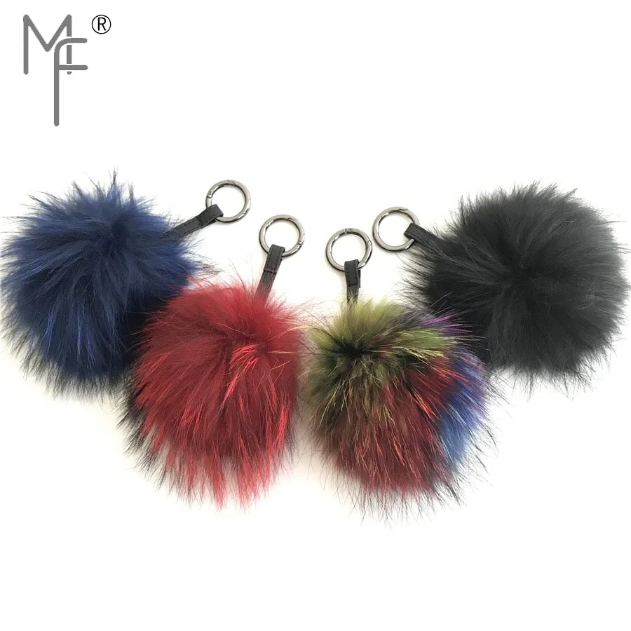 Магия Мех животных-Настоящее енота животных мяч pom Для женщин сумка кошелек Шарм