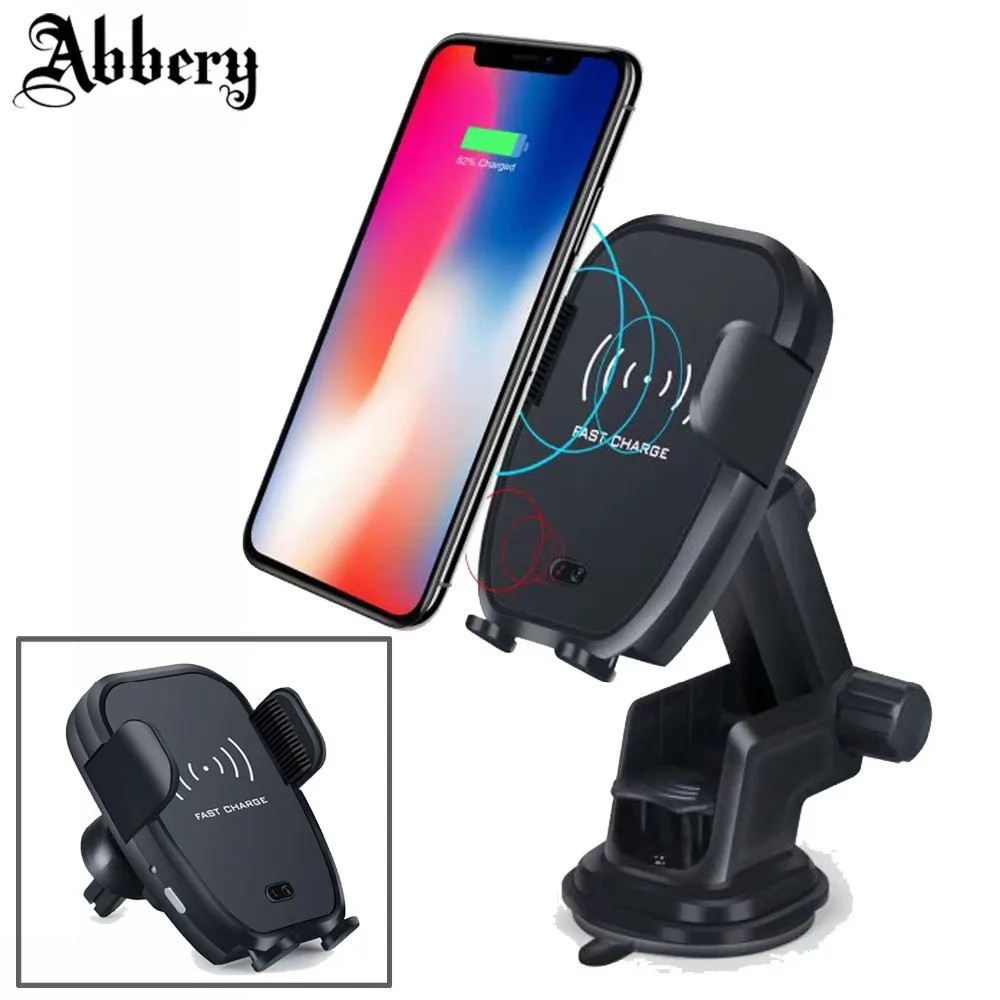 Fast Wireless Car Charger Automatic Infrared Sensor Mount Air Vent Phone Holder Cradle for iPhone 8 Plus X Samsung S9 Note 9 | Мобильные